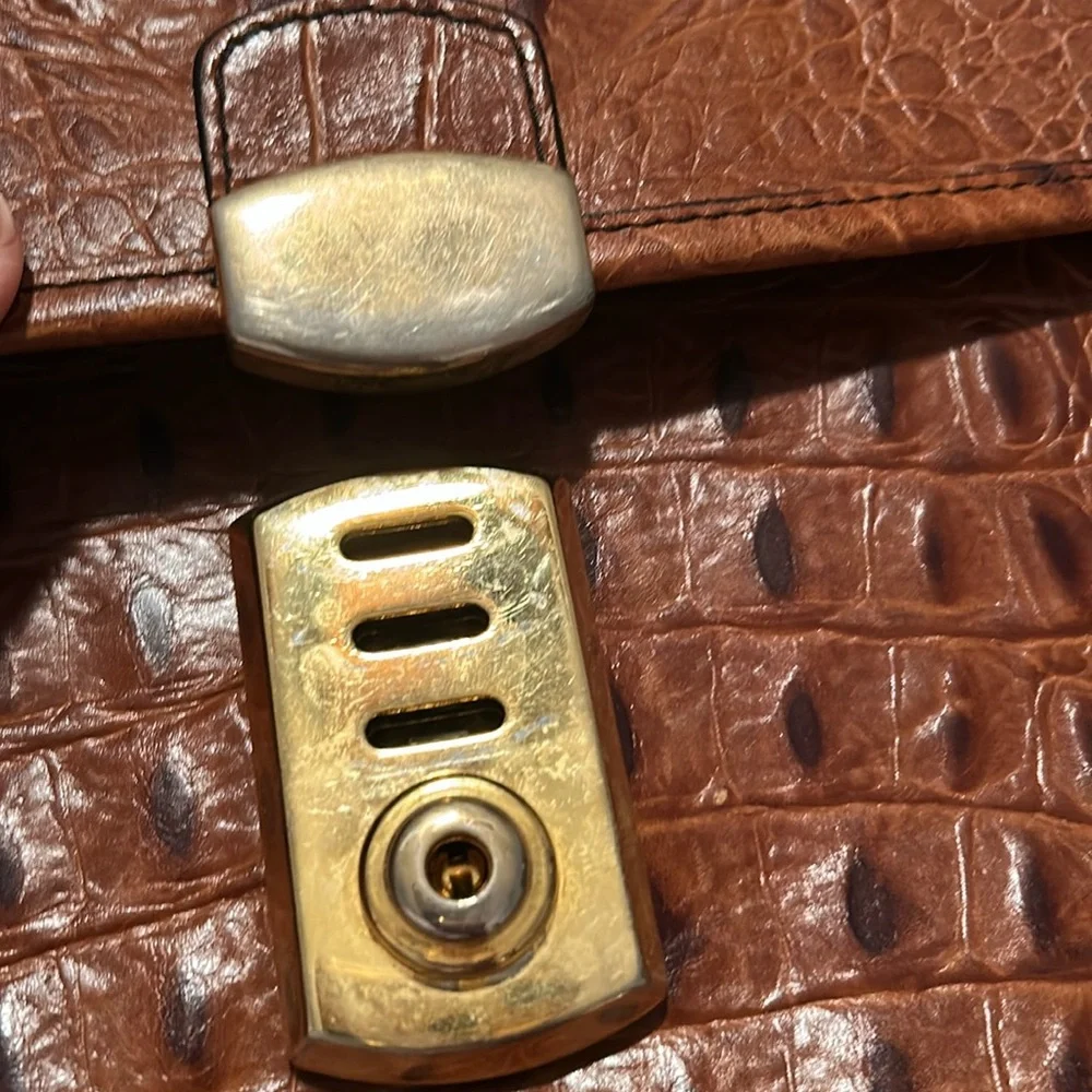 Gorgeous Brown Crocodile Embossed Leather Men's briefcase Bag executive VIP